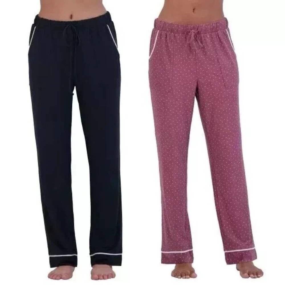 Lucky Brand Women SM Lounge Pants 2-pack Set Drawstring Elastic Waist Relaxed
